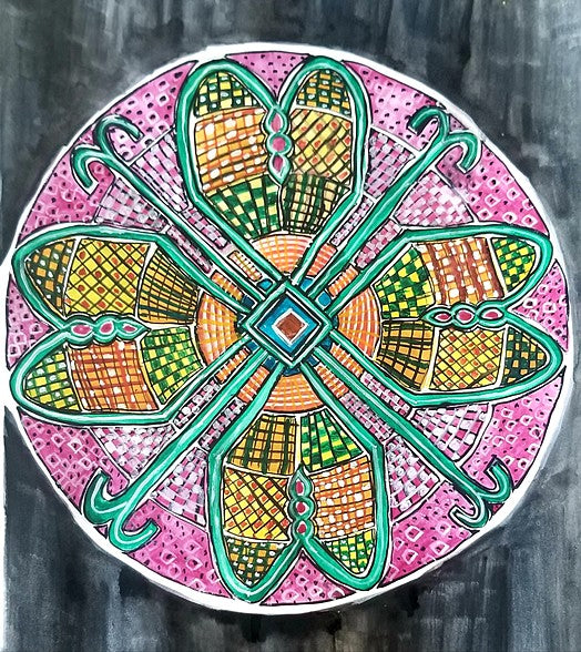 Scottish Mandala Water Color on Paper 8.5 X 11 2021