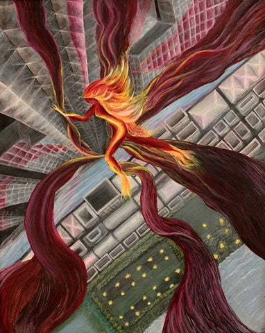 FIRE FORWARD | Acrylic on Canvas | 32" x 22" | 2011