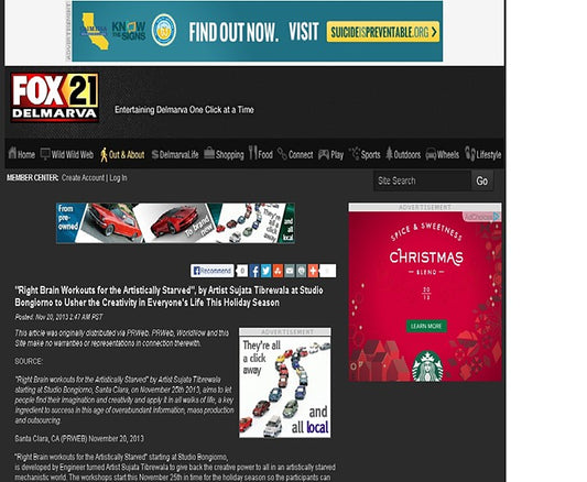 "Right Brain Workouts for the Artistically Starved" : Fox 21 2013