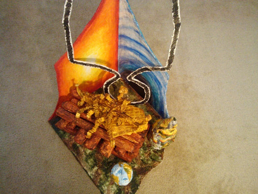 TRISHANKU THE FUNERAL PYRE [Commissioned]Sculpture Paper & Acrylic3' x 2' x 2' 2012