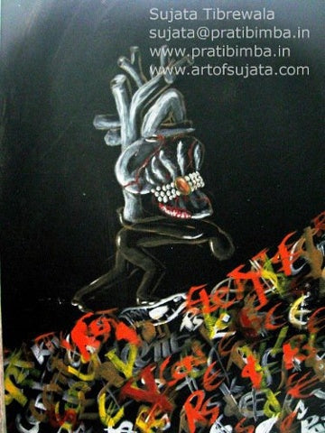 BURDEN OF THE HEART Acrylic on Canvas 36" x 24" 2009