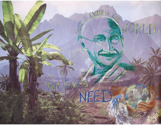 NOT ENOUGH FOR GREED [Commissioned] Digital Print and Acrylic on Canvas 25" x 33"