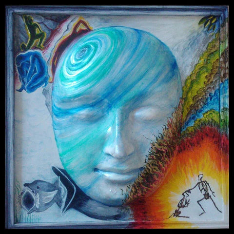 THINKING HUMAN | Acrylic on Ceramic | 12" x 12" | 2011