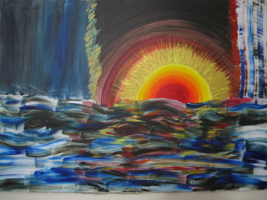 DRAMA AT SUNRISE [Sold] Acrylic on Canvas 36" x 60" 2009