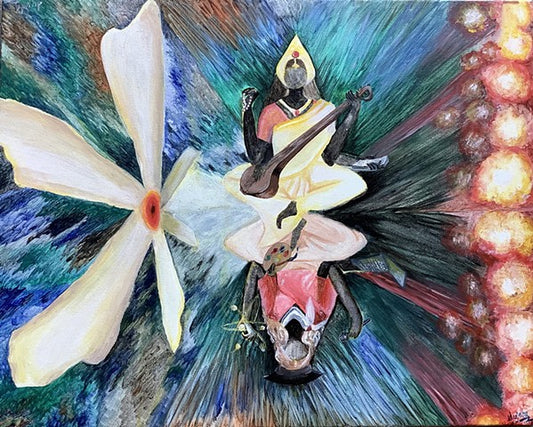 Saraswati: The Goddess of Knowledge | Acrylic on Canvas2021