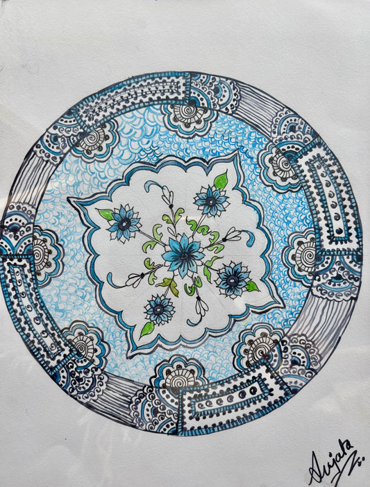 Blue Pottery Mandala